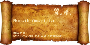Mensik Amarilla névjegykártya